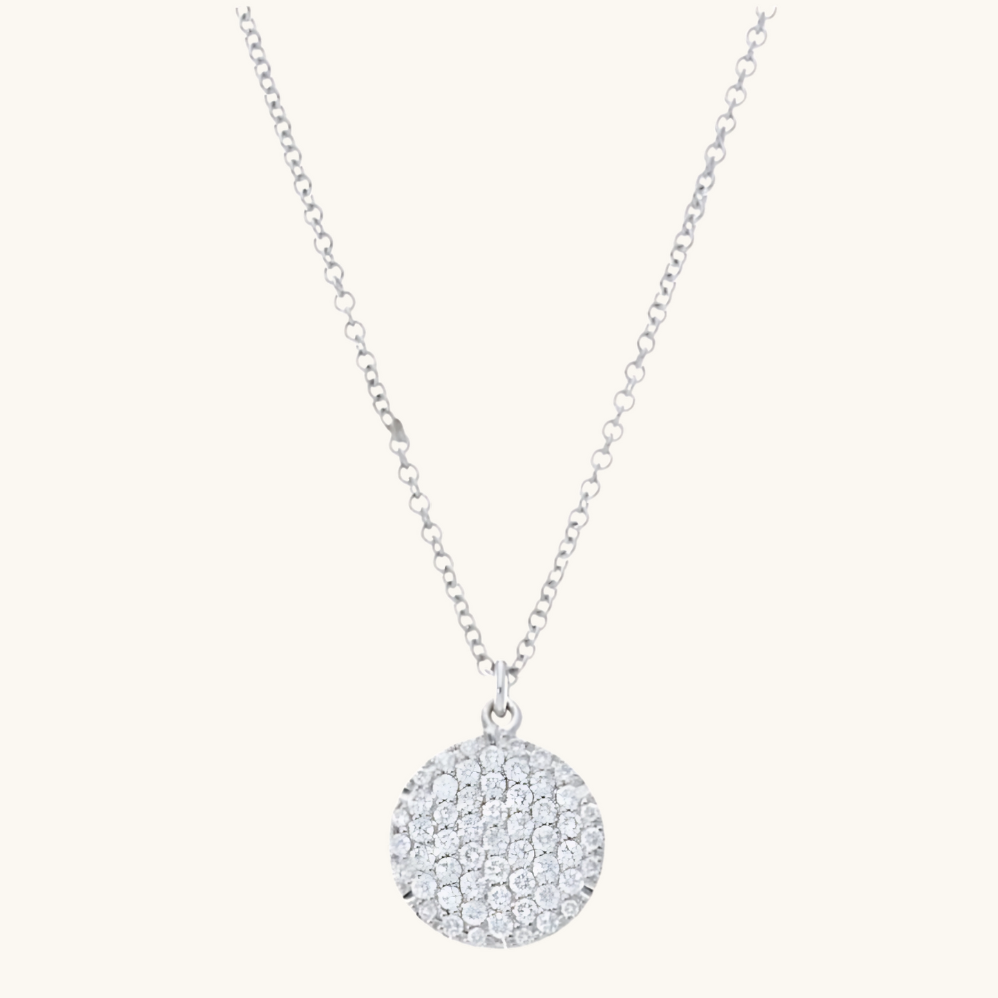 Pave Diamond Disc Pendant