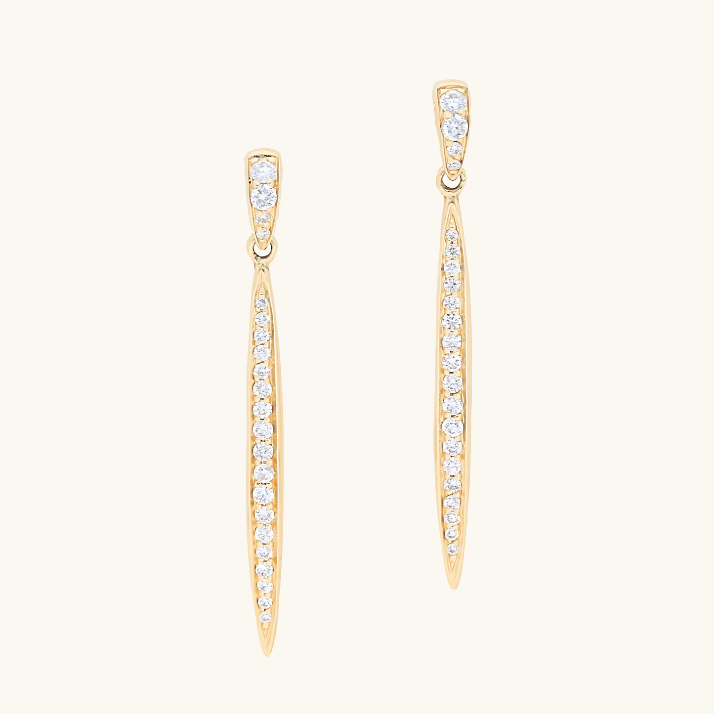 Pave Diamond Stiletto Drop Earrings