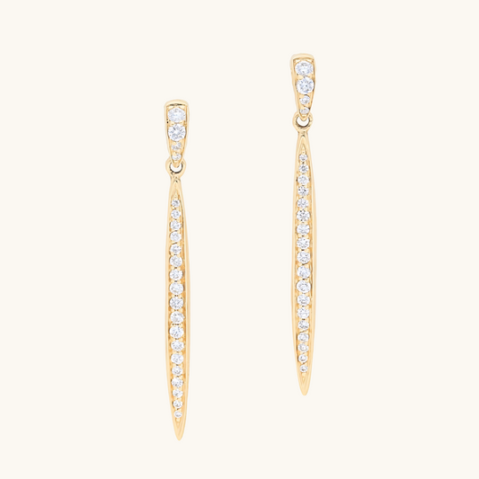 Pave Diamond Stiletto Drop Earrings